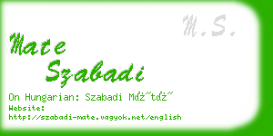 mate szabadi business card